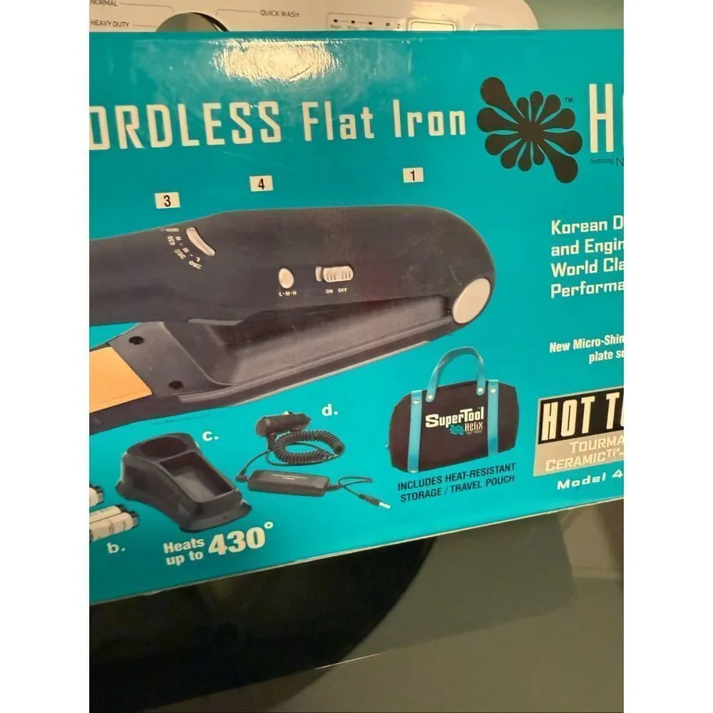 Hot Tools Helix Super Tool Cordless Flat Iron Hair Straightener Model 4203 NEW